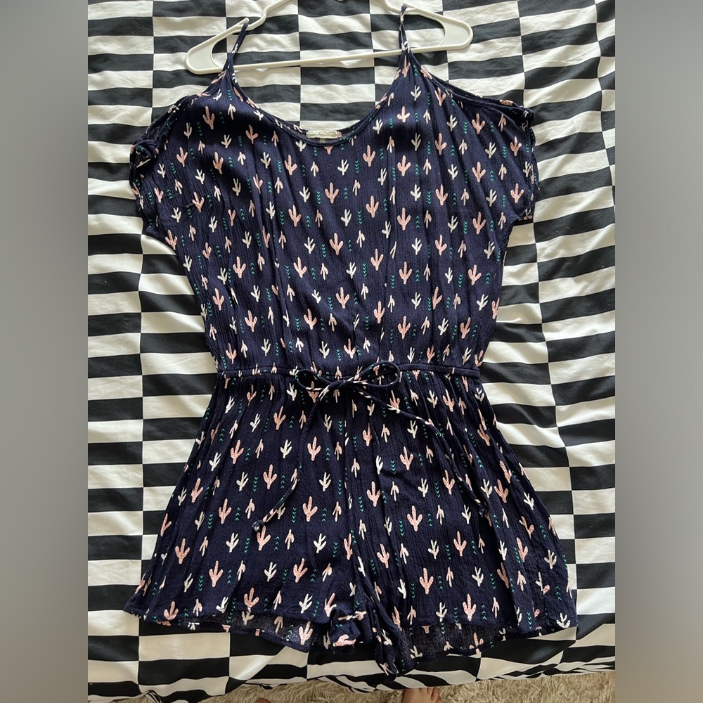 Soprano Cactus Cold Shoulder Romper